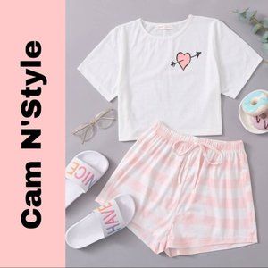 Cute PJ Shorts Set